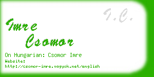 imre csomor business card